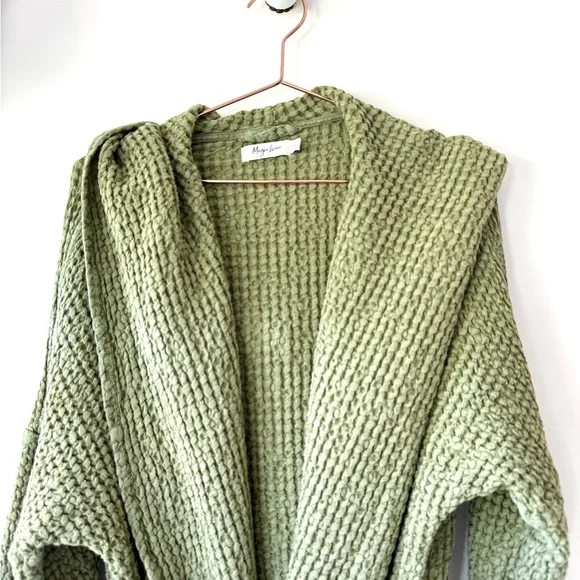 Forest Linen Like-New Men’s Waffle Knit Robe L/XL - Picture 6 of 14